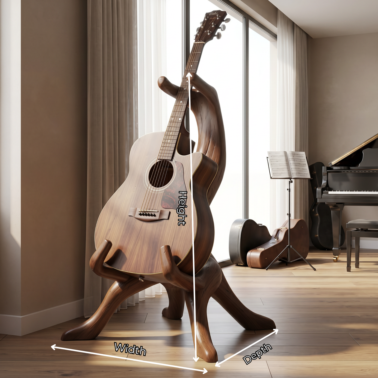 Rootform Guitar Holder Handmade Wooden Floor Stand