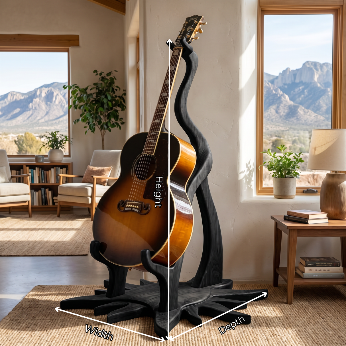 Freeform Guitar Holder Handmade Sculptural Instrument Stand