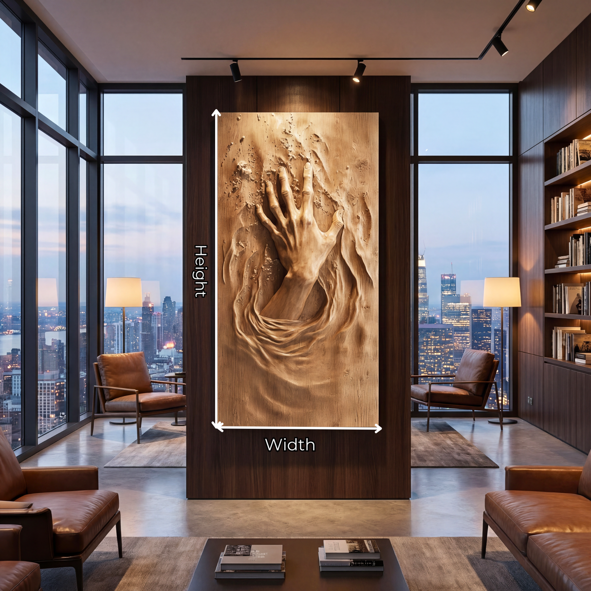 3D Emerging Hand Sculpture Wall Art Solid Wood Handcrafted Decor
