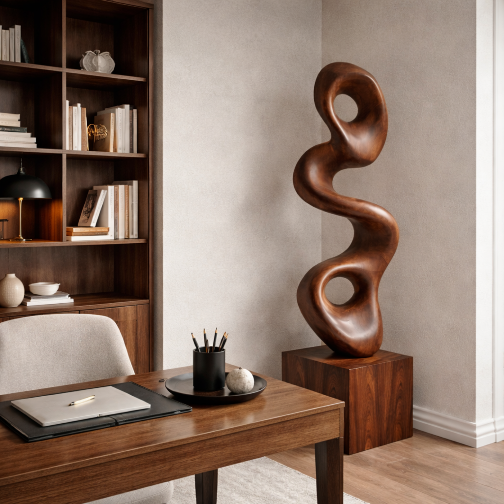 Modern Organic Solid Wood Sculpture for Contemporary Interiors