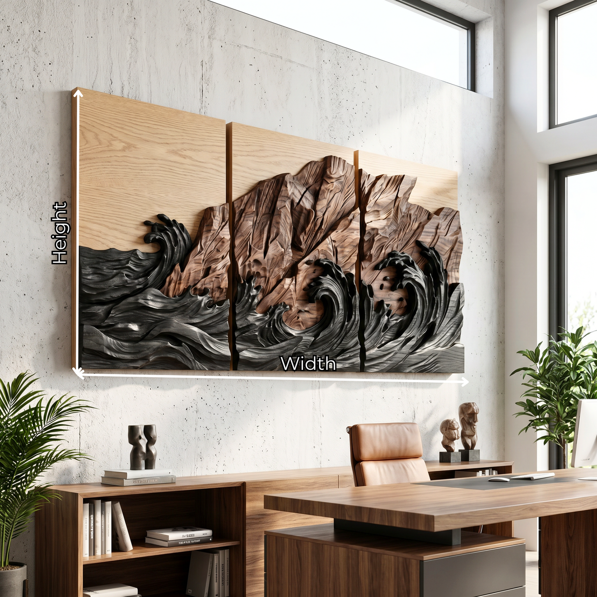 Storm Coast Triptych Wood Wall Sculpture