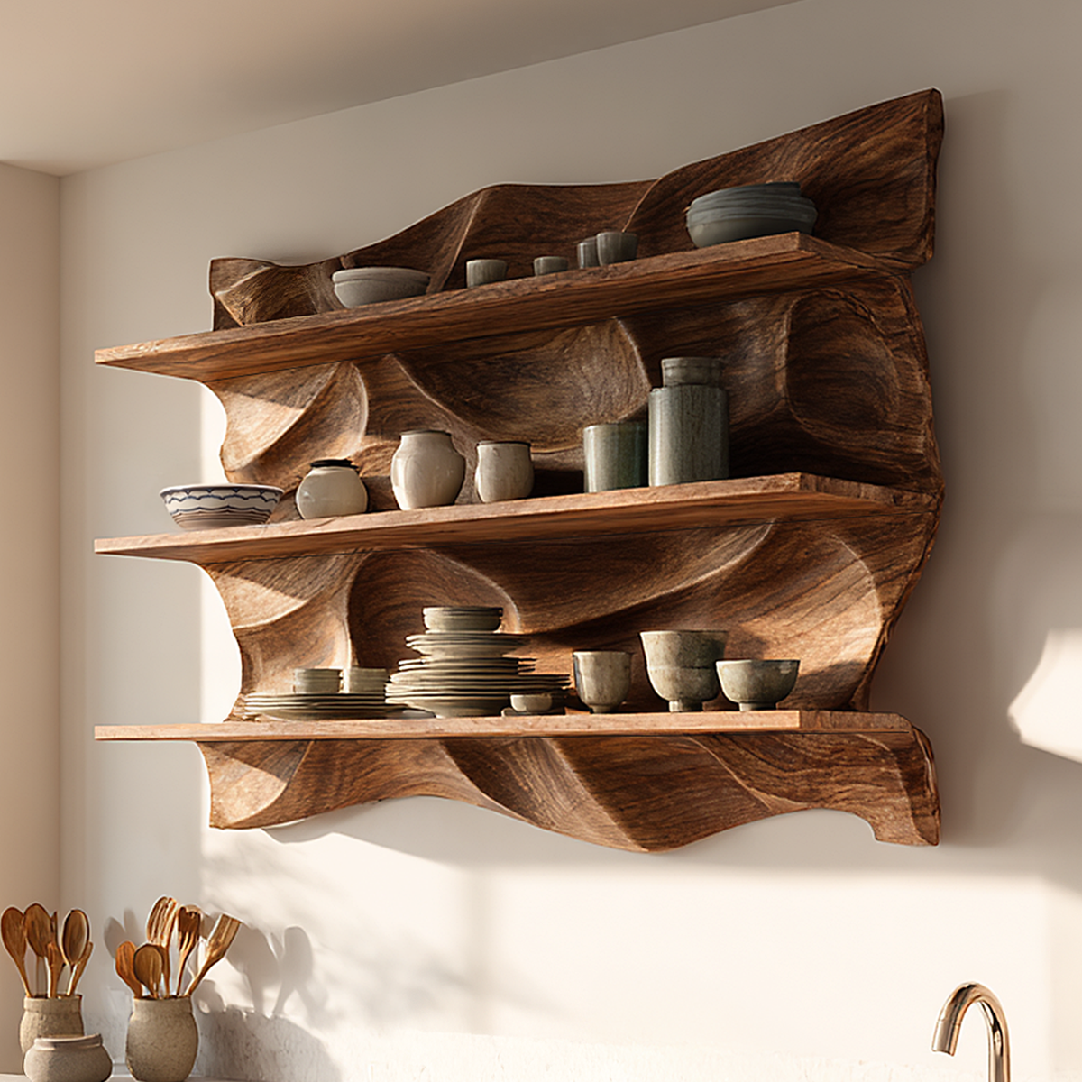 Best HD Pictures about  Solid Wood Wall Shelf  with No AI Images