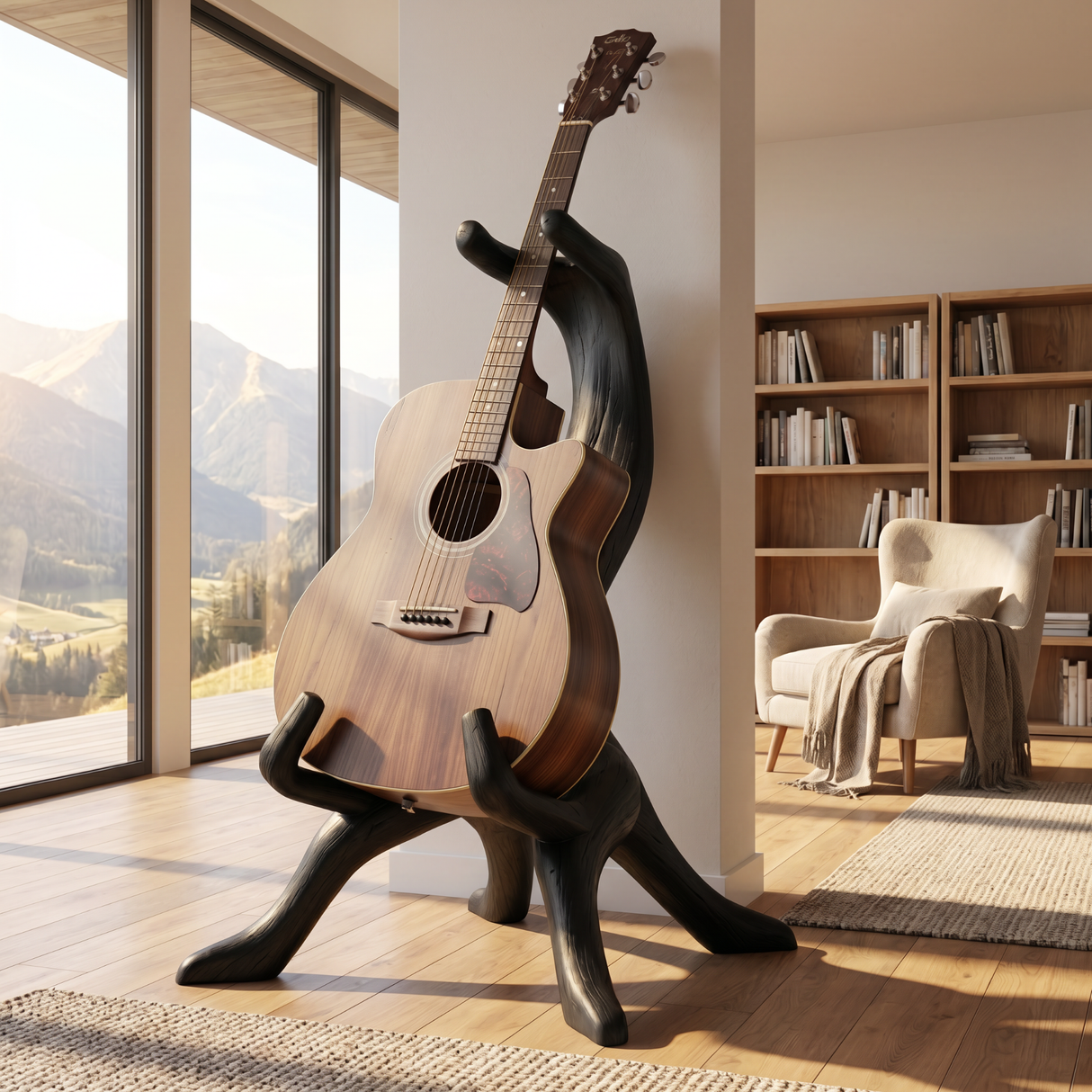 Rootform Guitar Holder Handmade Wooden Floor Stand