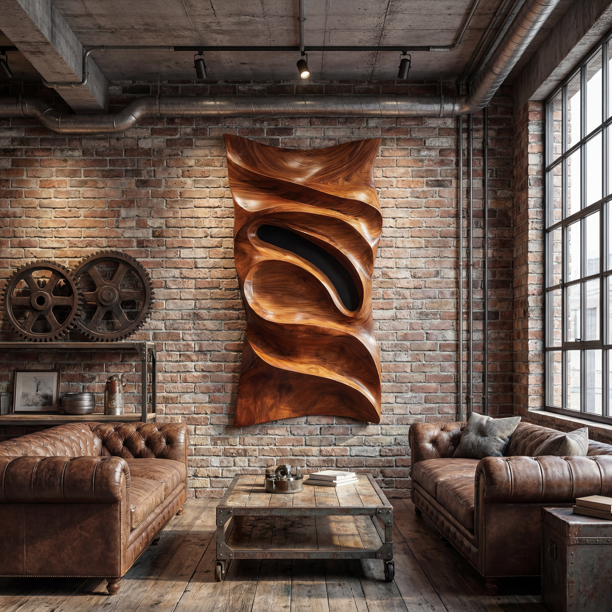Sculpted Horizon Organic Wooden Wall Sculpture Contemporary Abstract Art Panel