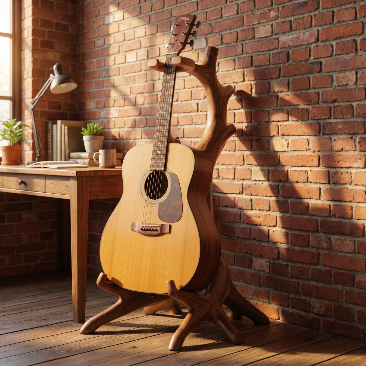 Organic Root Guitar Holder Handmade Wooden Instrument Stand