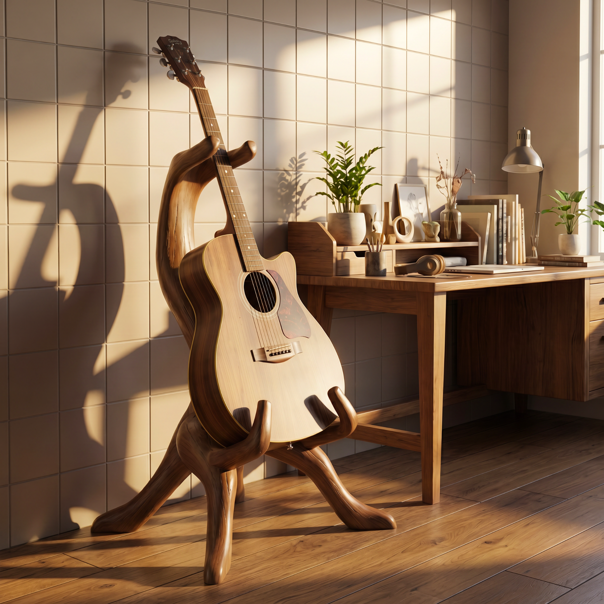 Rootform Guitar Holder Handmade Wooden Floor Stand