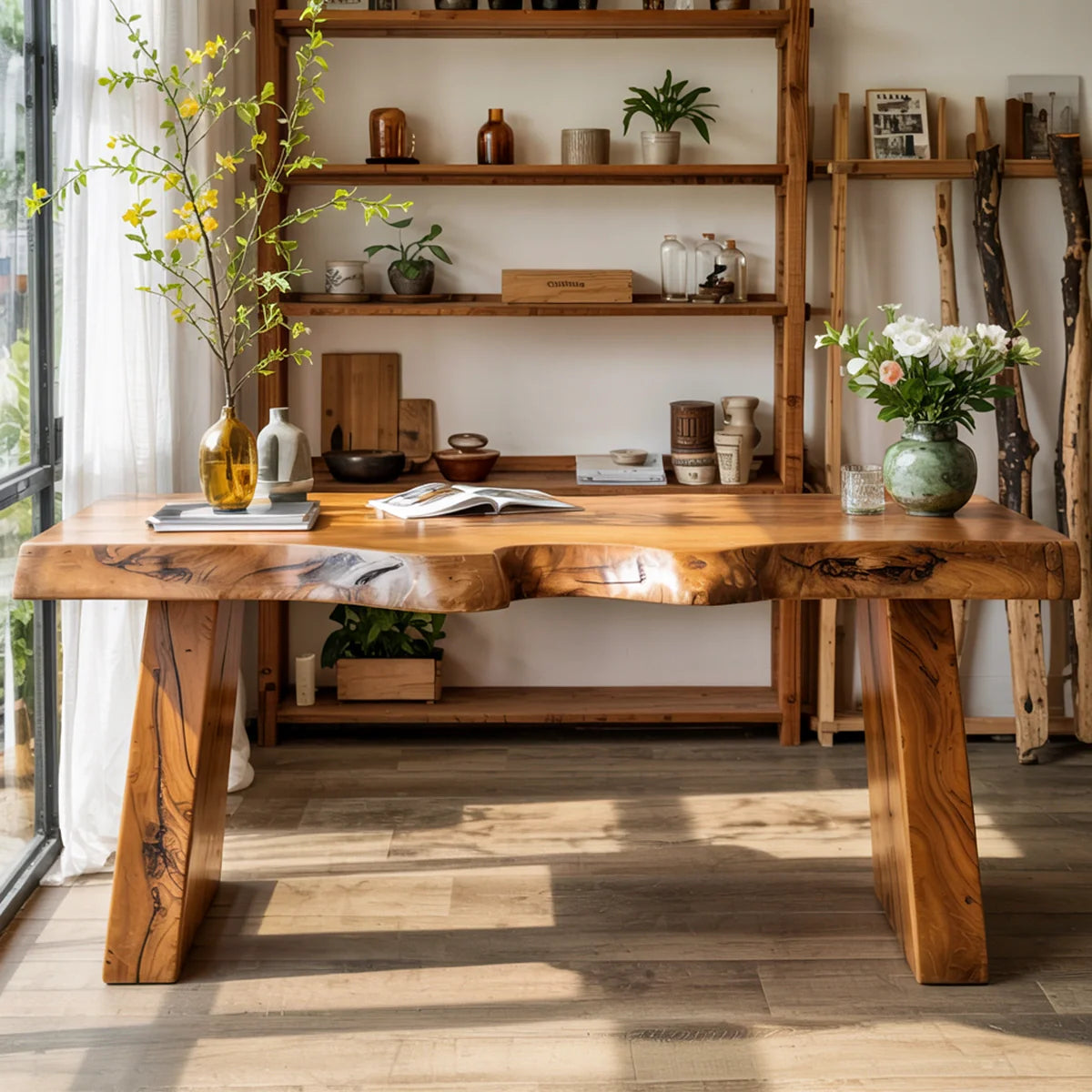 Handmade Live Edge Wood Table Solid Wood Slab Desk