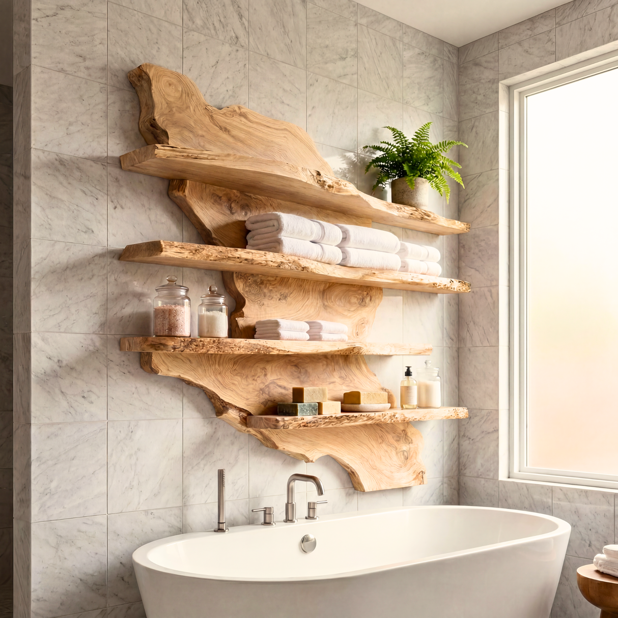 Wooden Wall Shelf Handmade Solid Wood Kitchen Display Shelves