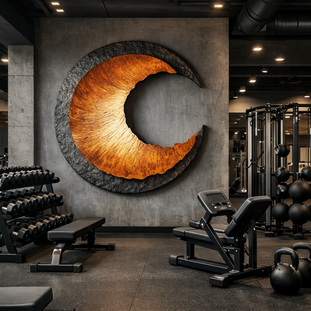 Contemporary Solid Wood Circular Wood Wall Art for Living Room Feature Walls