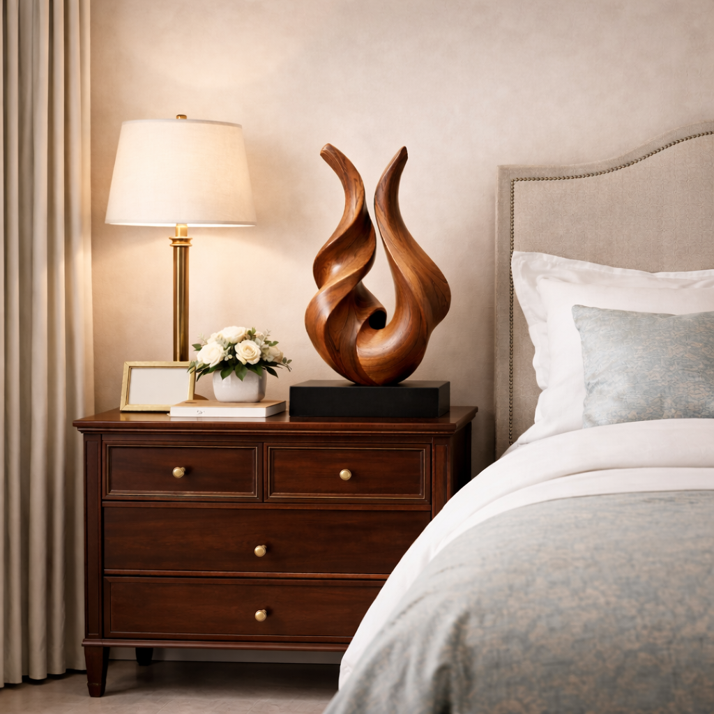 Handmade Abstract Wood Sculpture Modern Twisted Table Decor