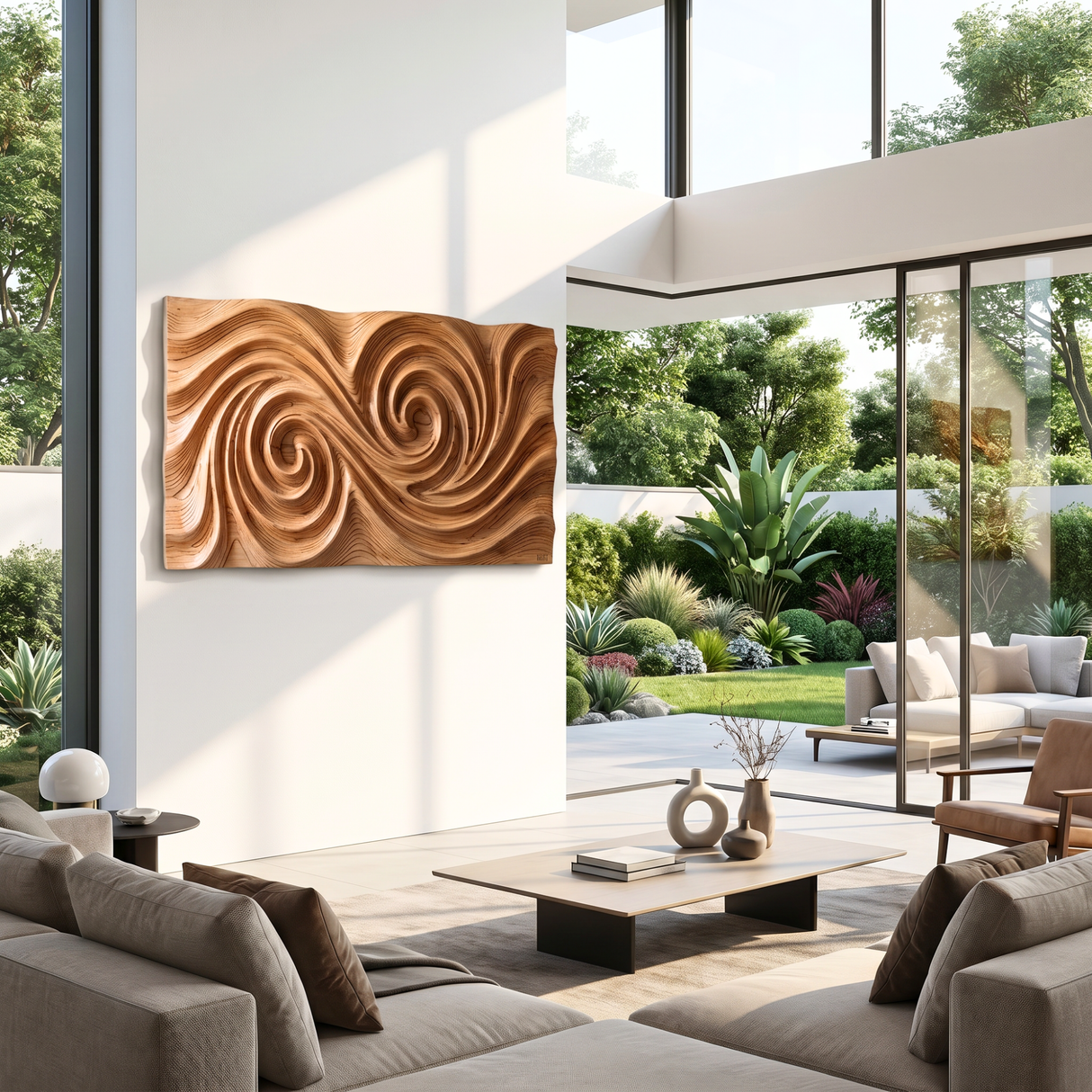 Whirlwind Grain Wood Wall Sculpture