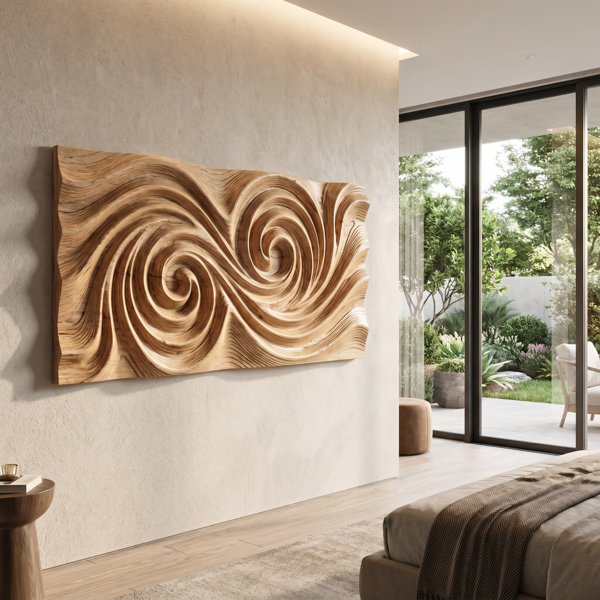 Whirlwind Grain Wood Wall Sculpture