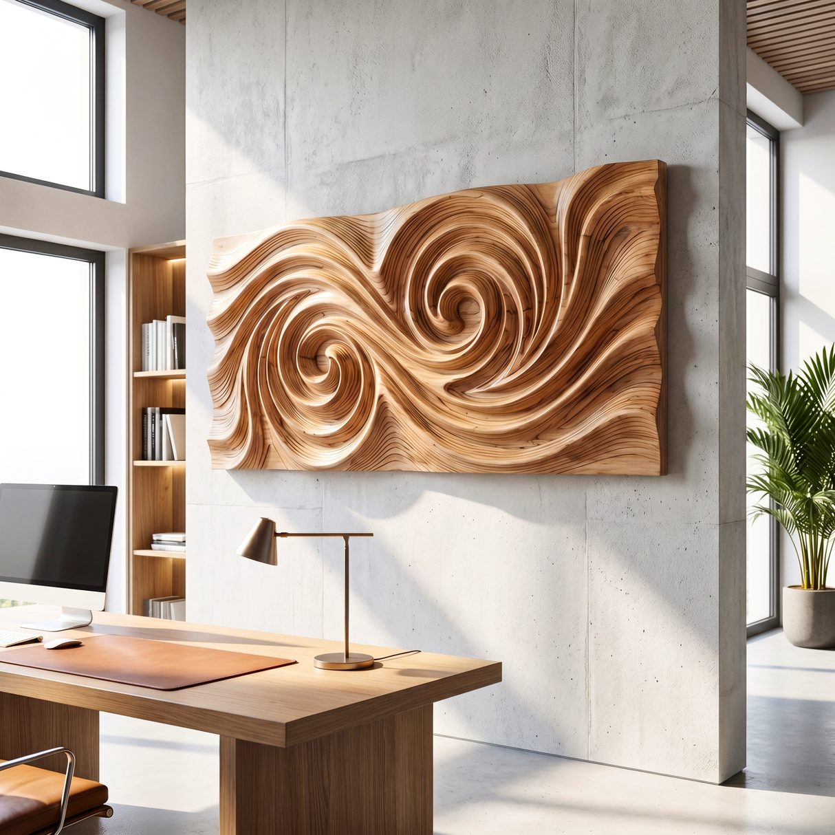 Whirlwind Grain Wood Wall Sculpture