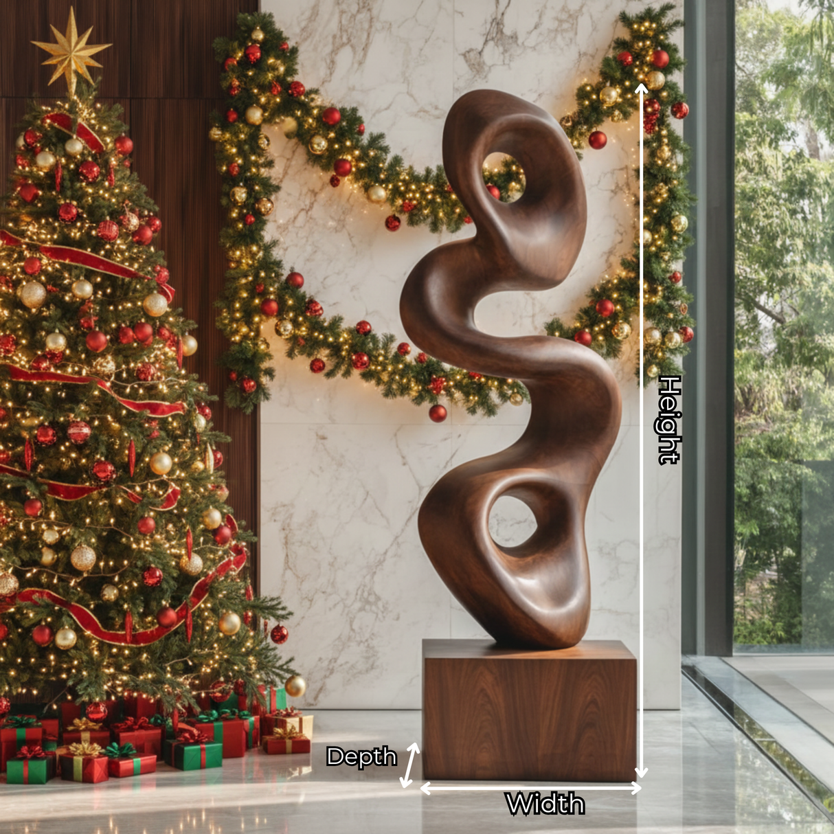 Modern Organic Solid Wood Sculpture for Contemporary Interiors