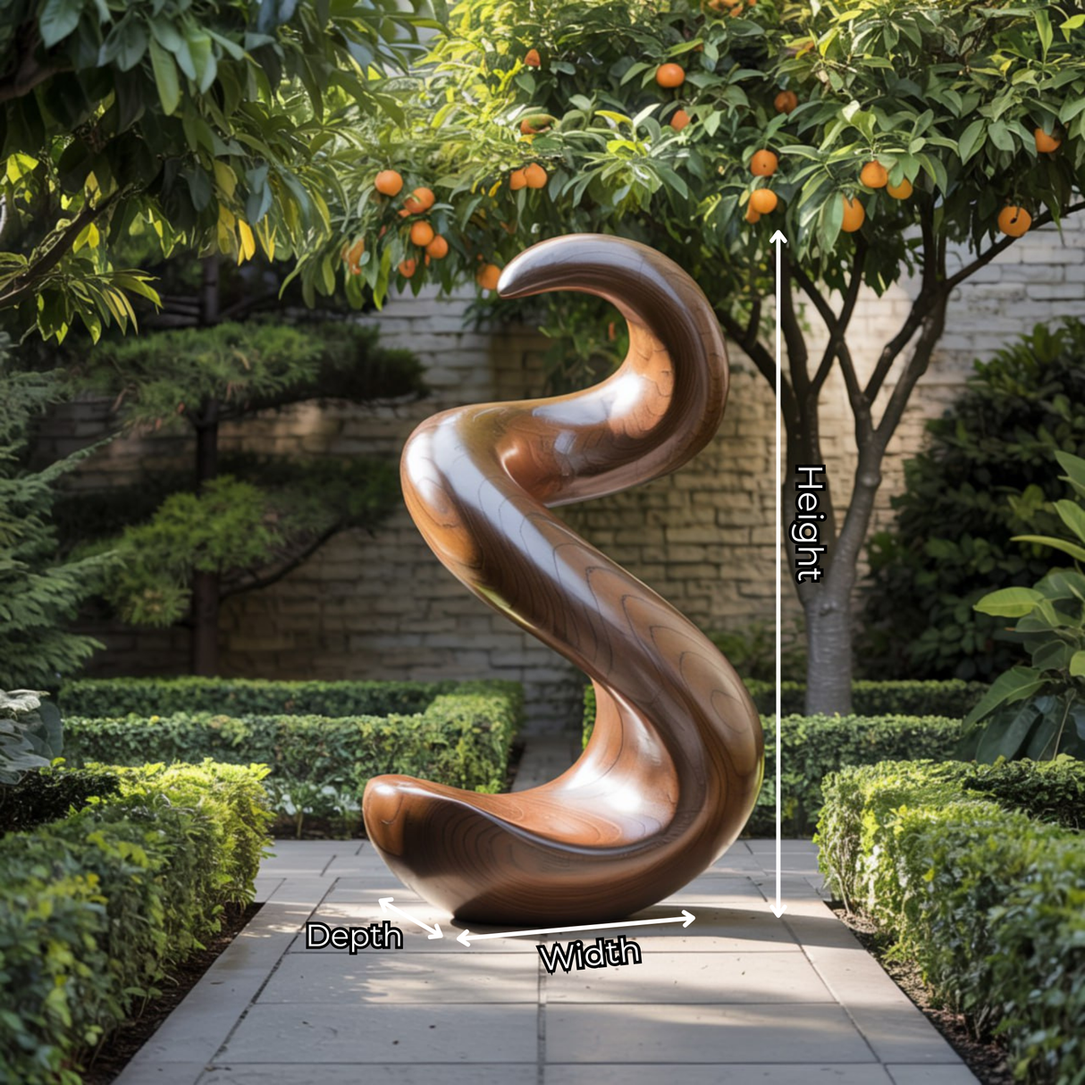 Modern Abstract Solid Wood Sculpture for Indoor and Outdoor Display