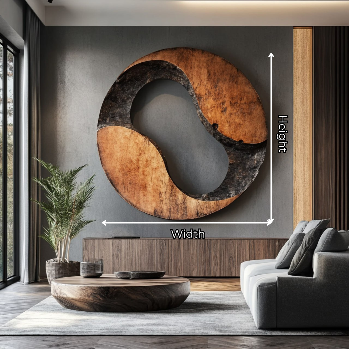 Modern Cutout Solid Wood Wall Sculpture for Living Room