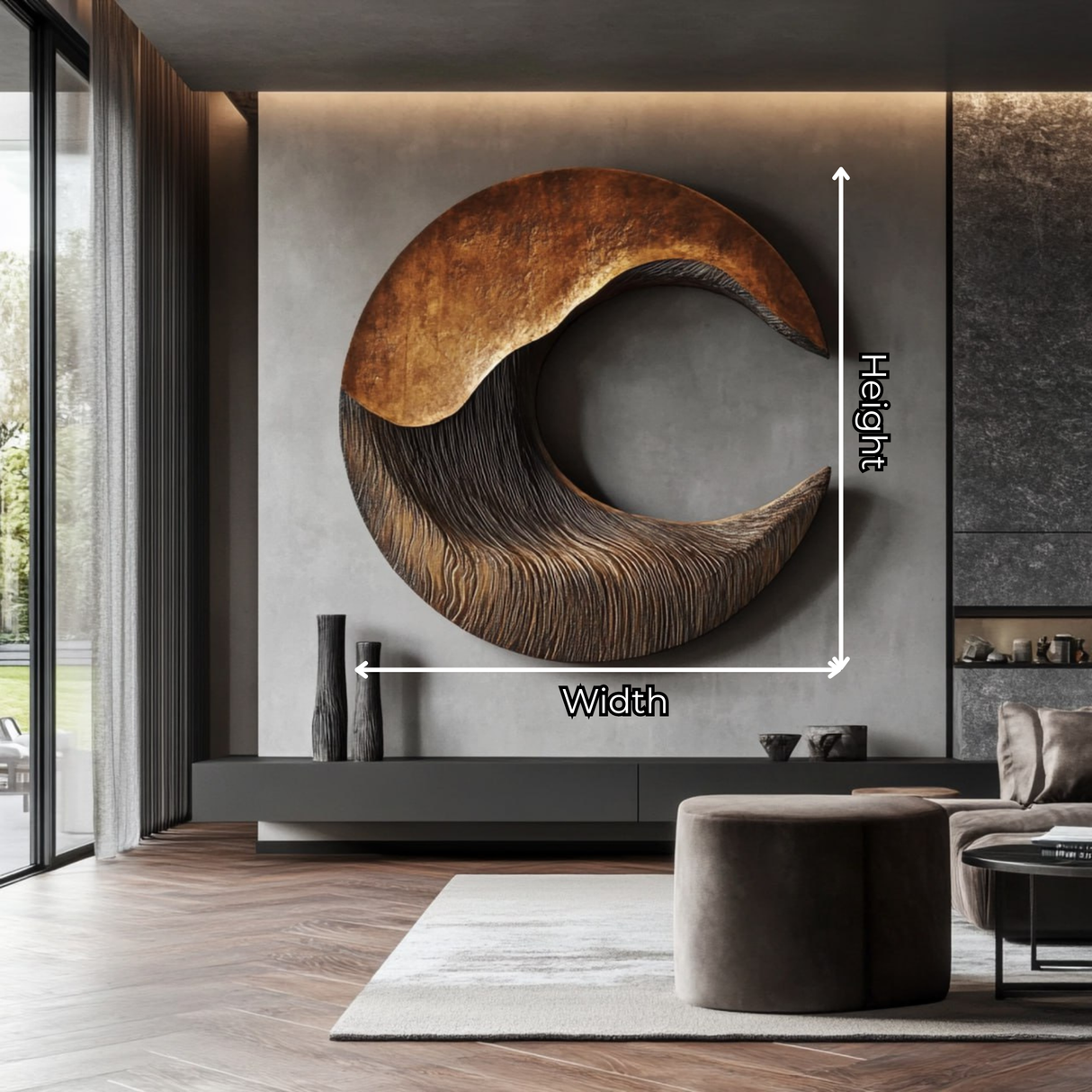 Modern Solid Wood Carving Wall Artwork for Interior Design