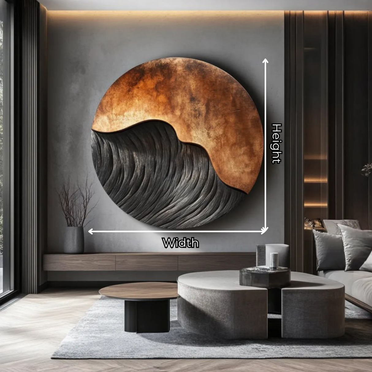 Modern Abstract Solid Wood Wall Art for Living Room Interiors