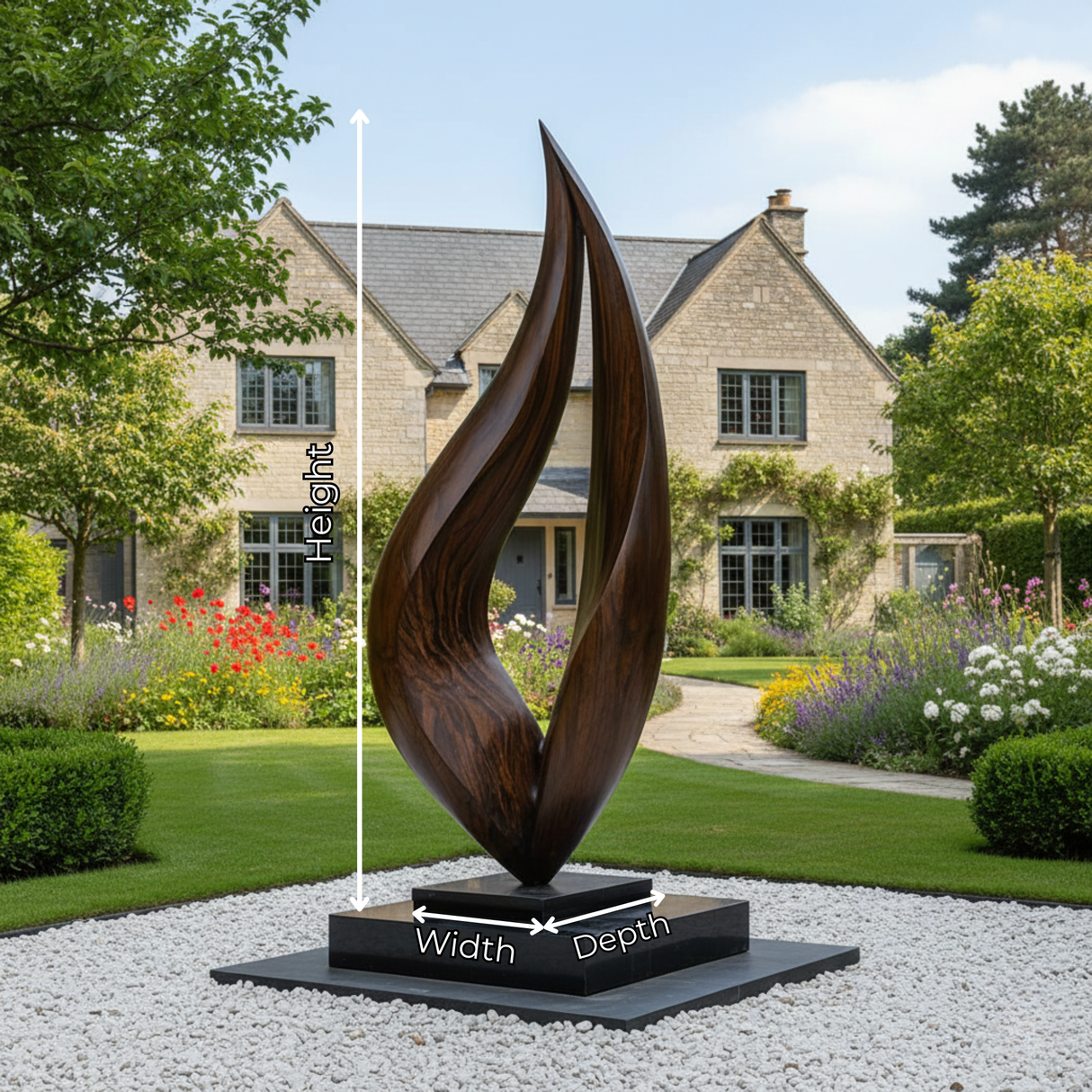 Large Outdoor Solid Wood Abstract Sculpture for Modern Garden Landscape