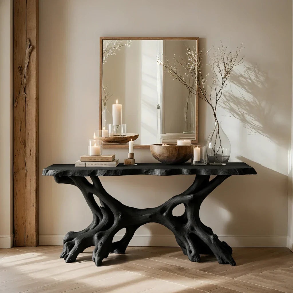 Solid Wood Root Console Table for Modern Entryway Decor