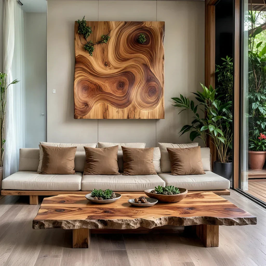 Live-Edge Solid-Wood Coffee Table for Organic Living Rooms