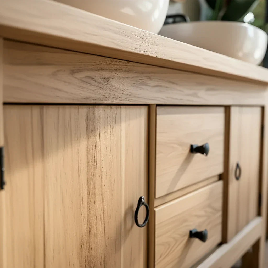 Solid-Wood Vanity for Tropical Spa Bathrooms