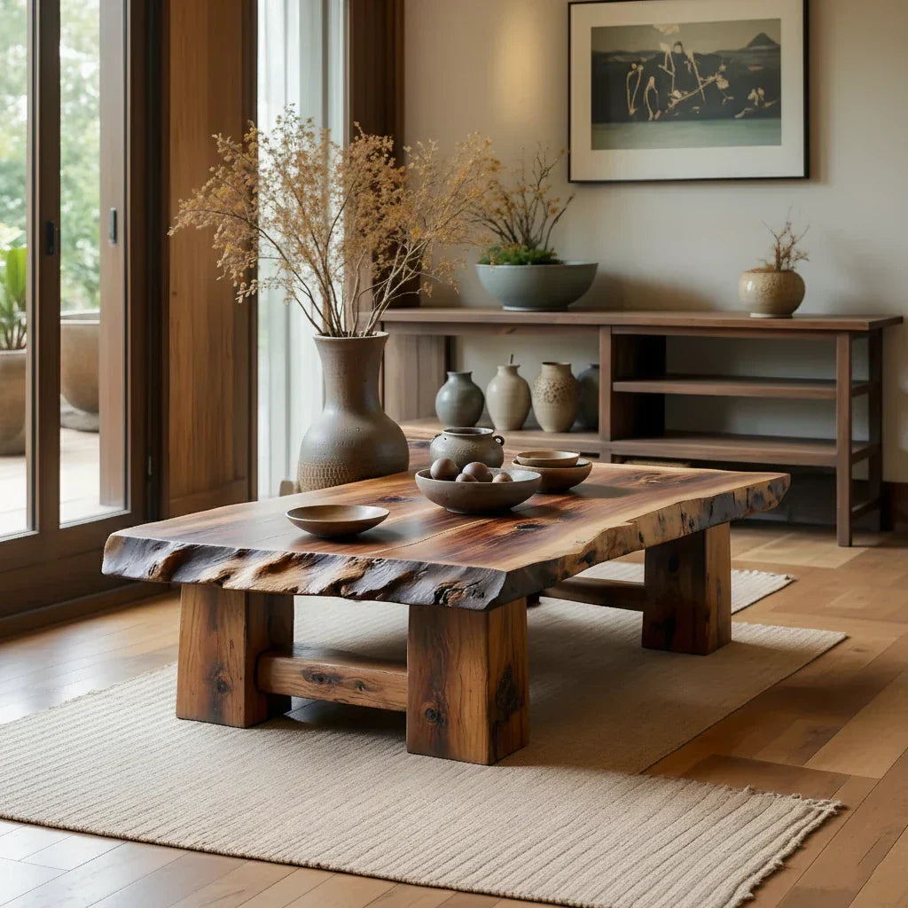 Solid Wood Live-Edge Coffee Table for Organic Interiors