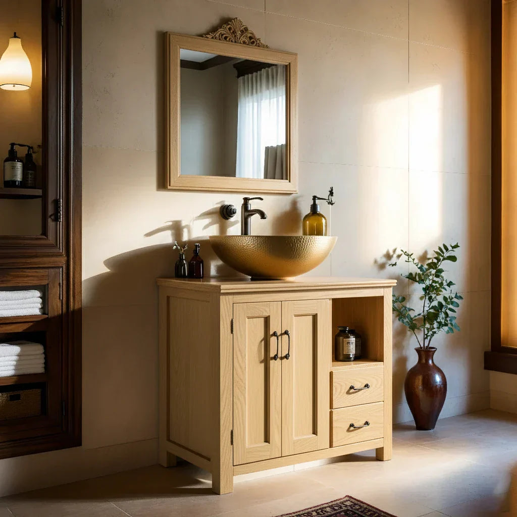 Solid-Wood Bathroom Vanity for Classic Bathrooms