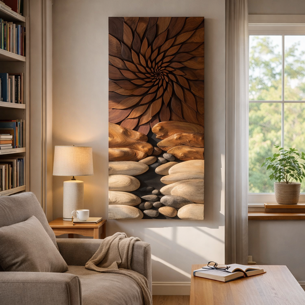 Carved Solid Wood Wall Panel for Interior Design
