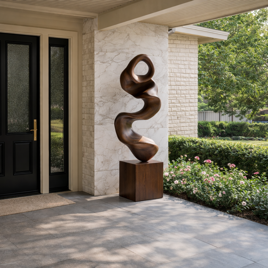 Modern Organic Solid Wood Sculpture for Luxury Interior Spaces