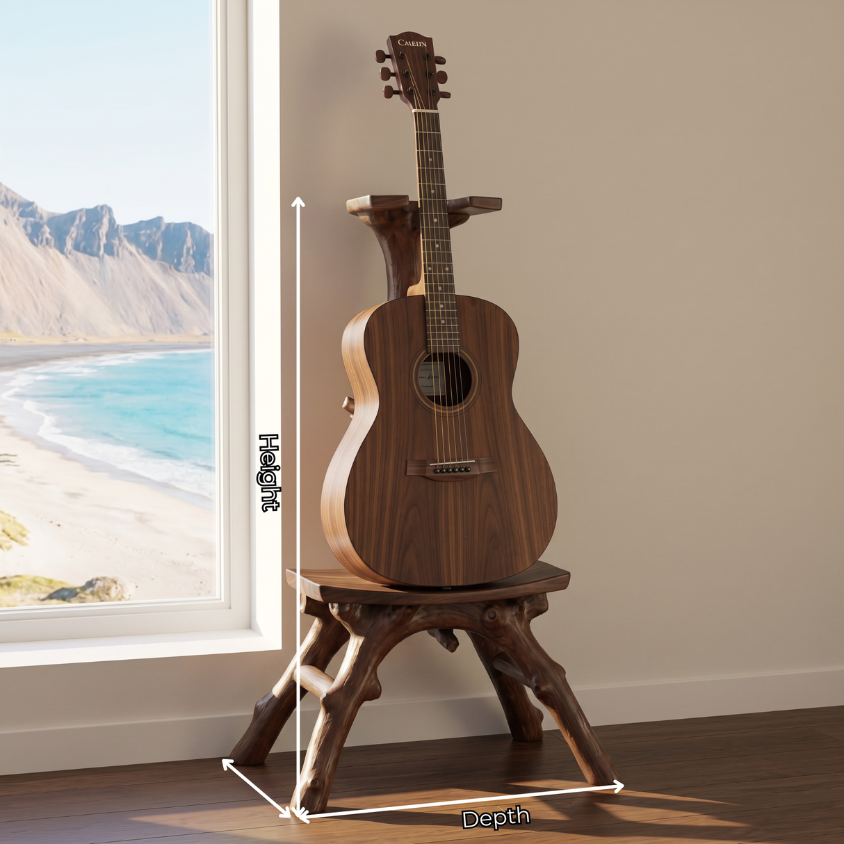 Driftwood Guitar Holder Handmade Wooden Floor Stand