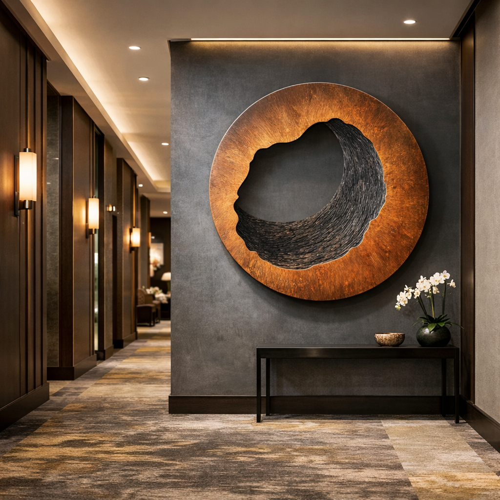 Contemporary Solid Wood Wall Art for Living Room Interior