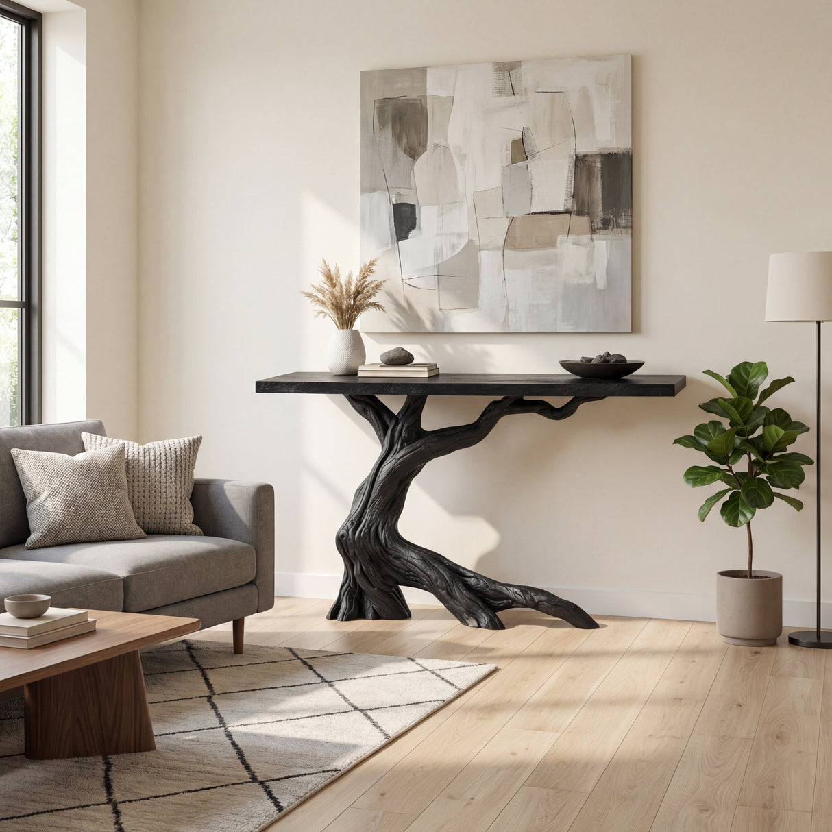 Twisted Branch Solid Wood Console Table