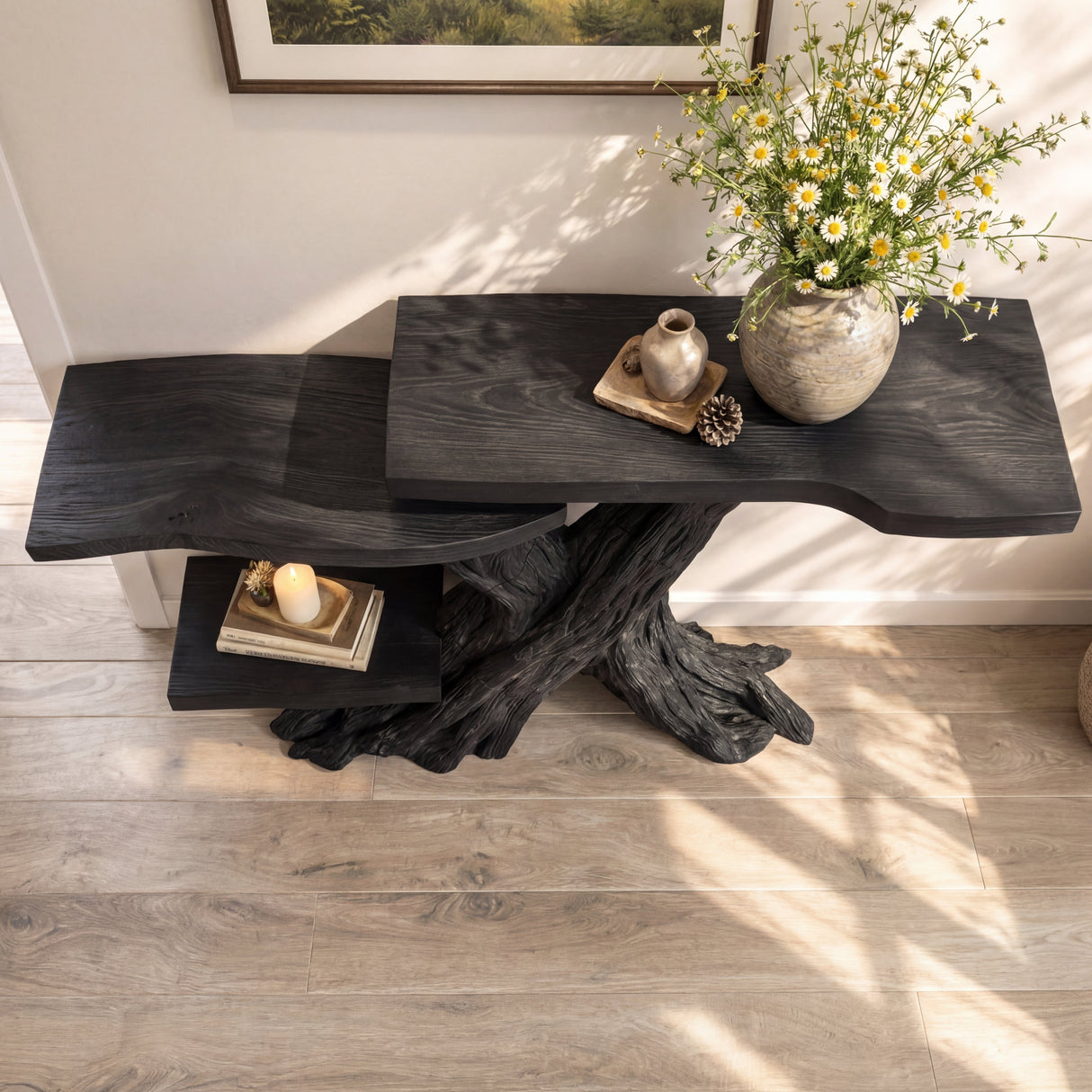 Organic Tiered Solid Wood Accent Table