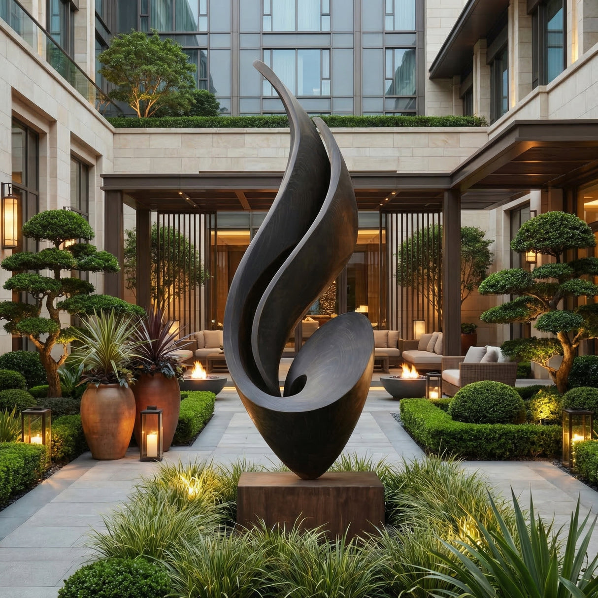 Large Abstract Floor Sculpture for Indoor and Outdoor Spaces