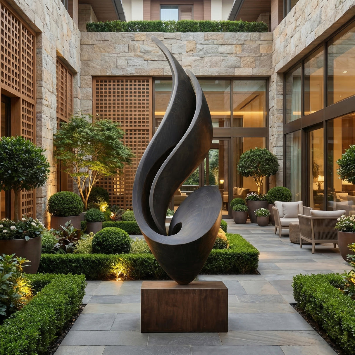 Large Abstract Floor Sculpture for Indoor and Outdoor Spaces