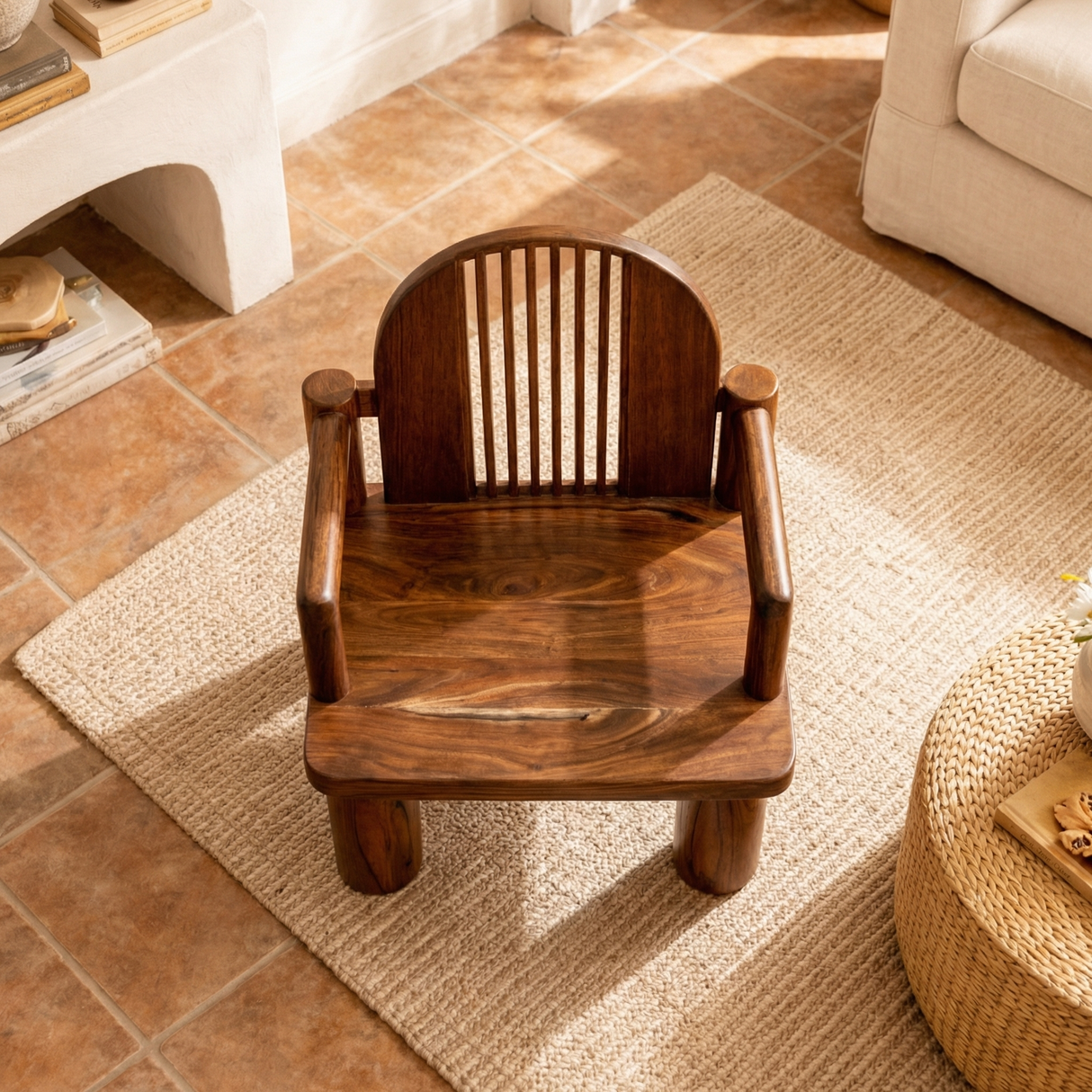 Solid Wood Kids Chair with Curved Back for Playrooms or Classrooms