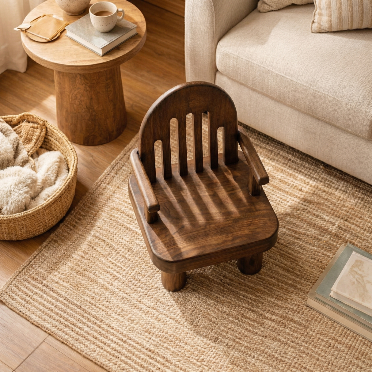 Solid Wood Kids Chair with Open Slat Back for Playrooms or Classrooms