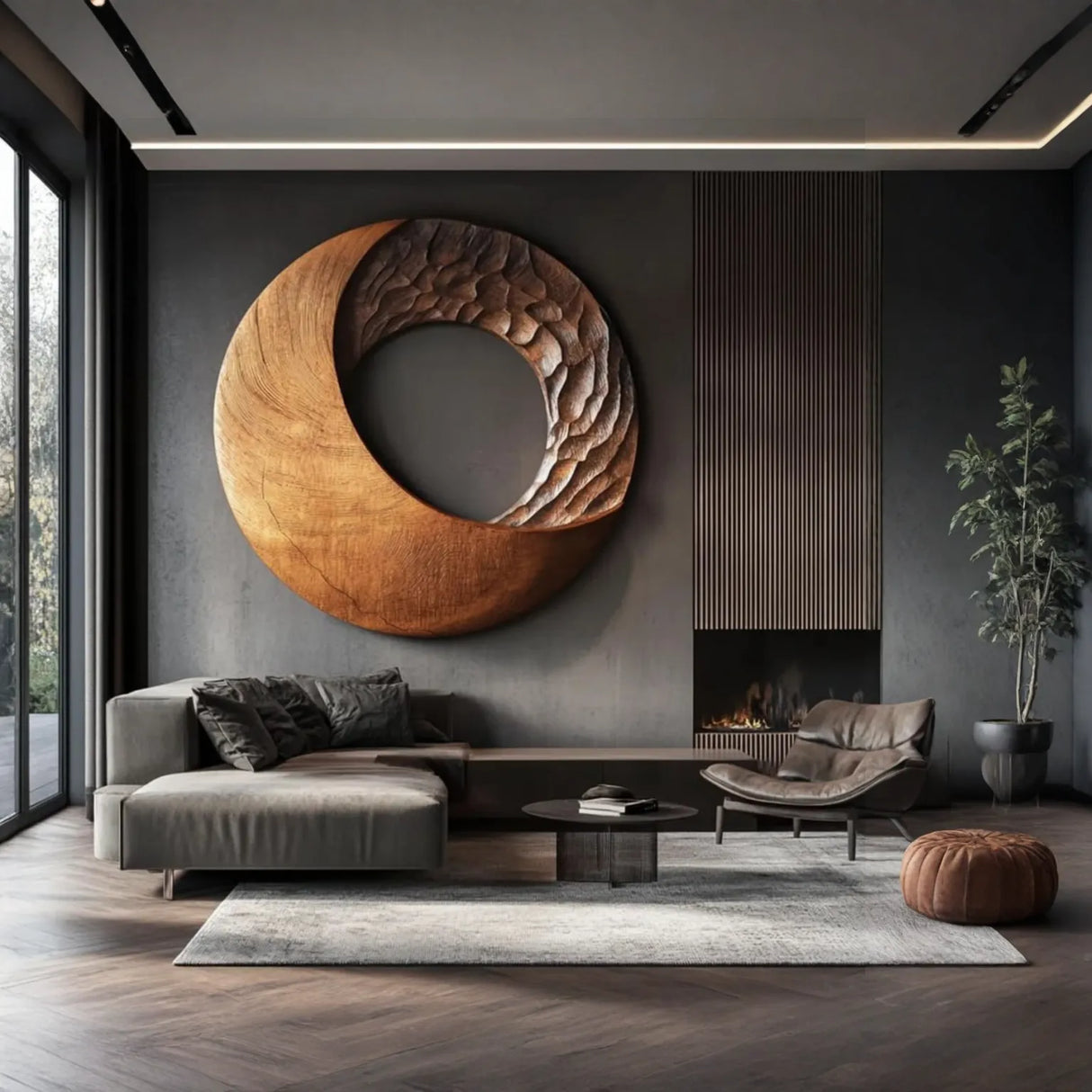 Contemporary Solid Wood Wall Art for Living Room Interiors