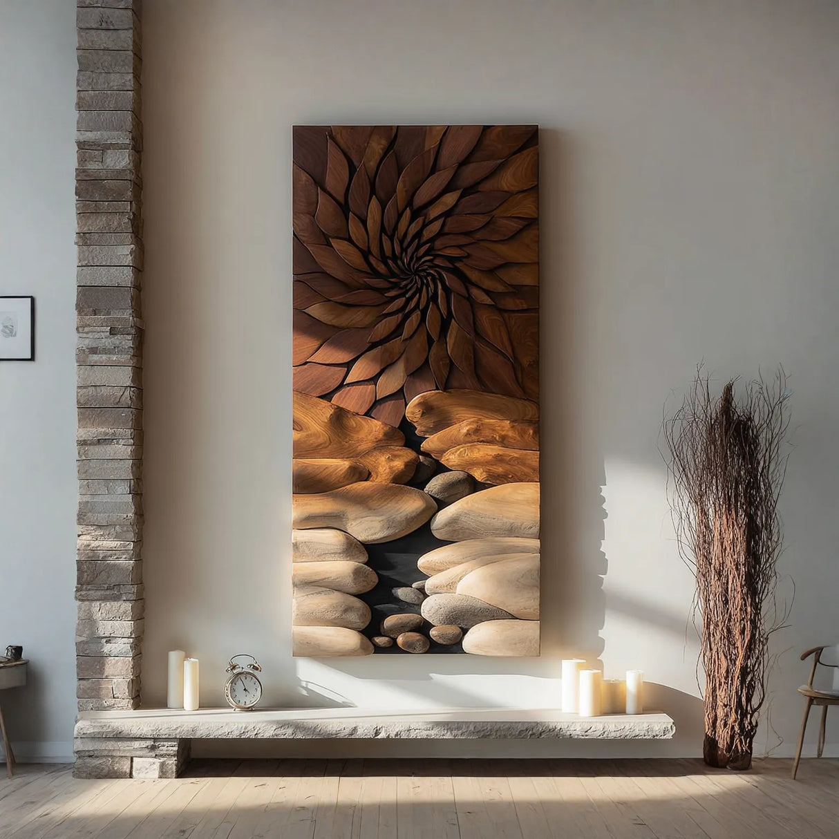 Carved Solid Wood Wall Panel for Interior Design