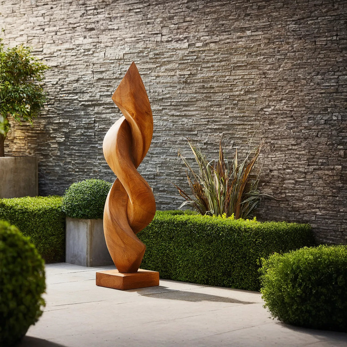 Contemporary Organic Solid Wood Sculpture for Garden or Interior Spaces