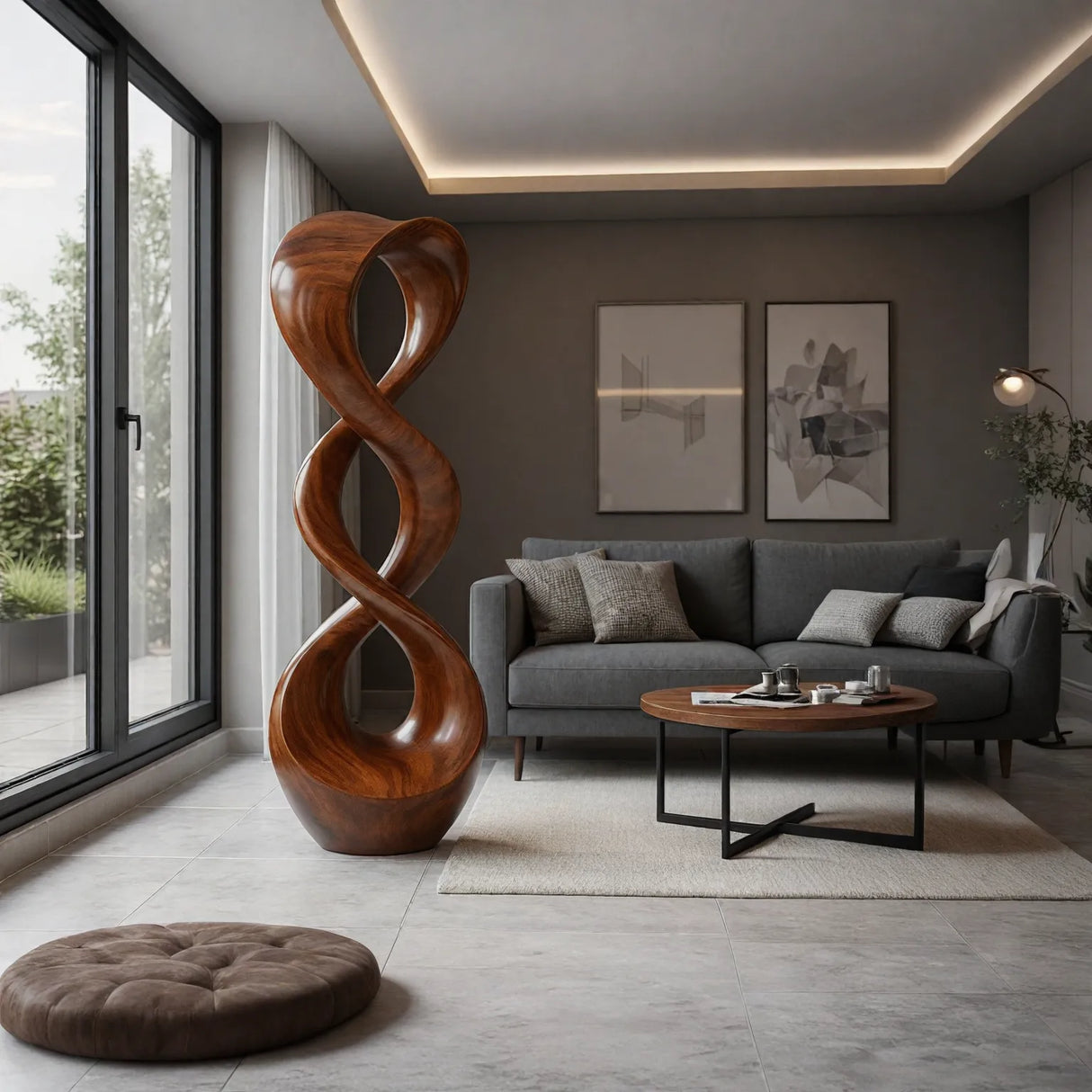 Sculptural Solid Wood Infinity Form for Hospitality and Gallery Settings