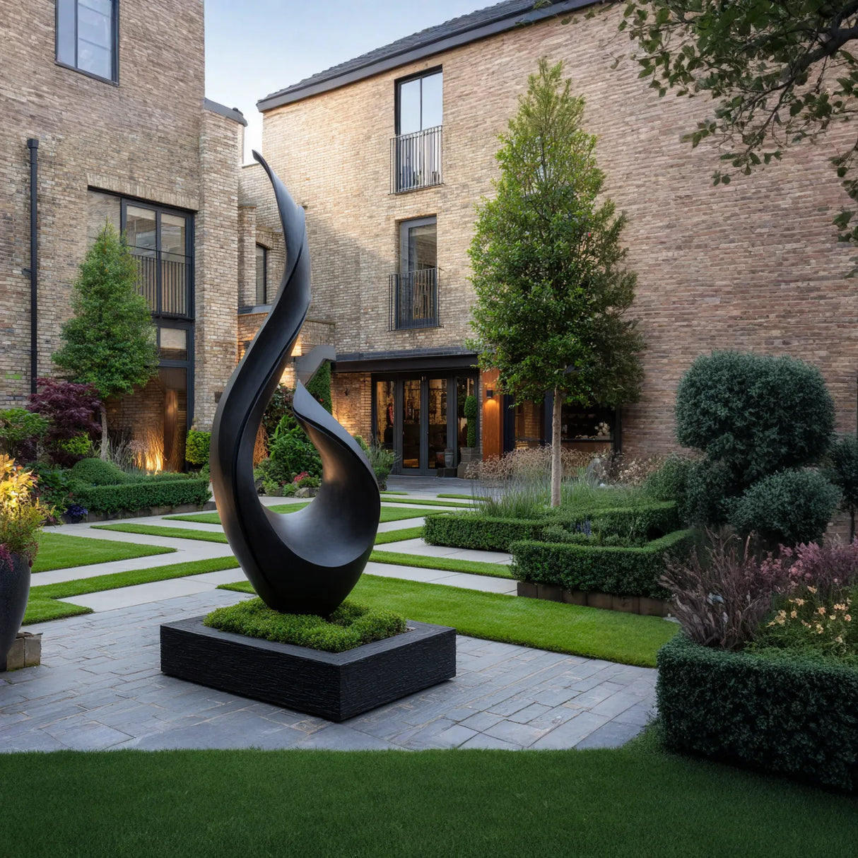 Large Outdoor Solid Wood Sculpture for Courtyards, Gardens, and Modern Landscapes