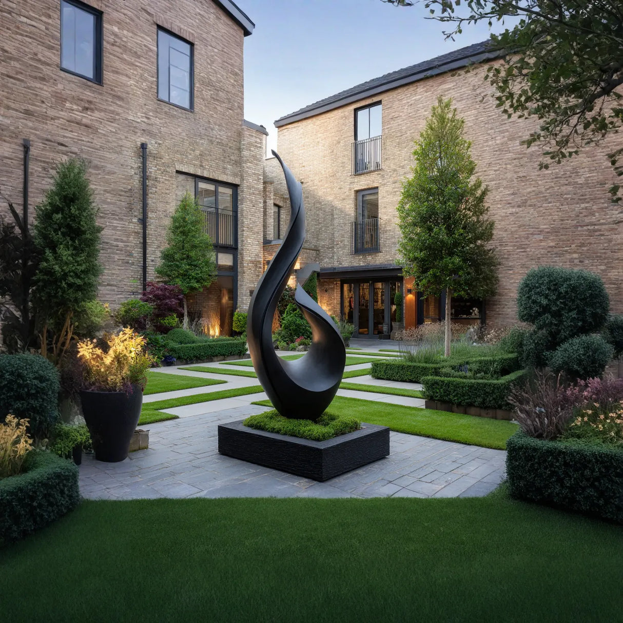 Large Outdoor Solid Wood Sculpture for Courtyards, Gardens, and Modern Landscapes