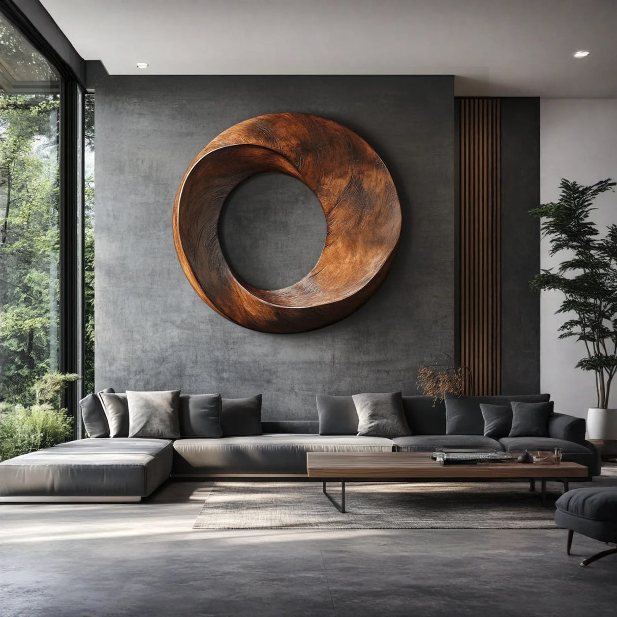 Modern Twist Solid Wood Wall Sculpture for Living Room