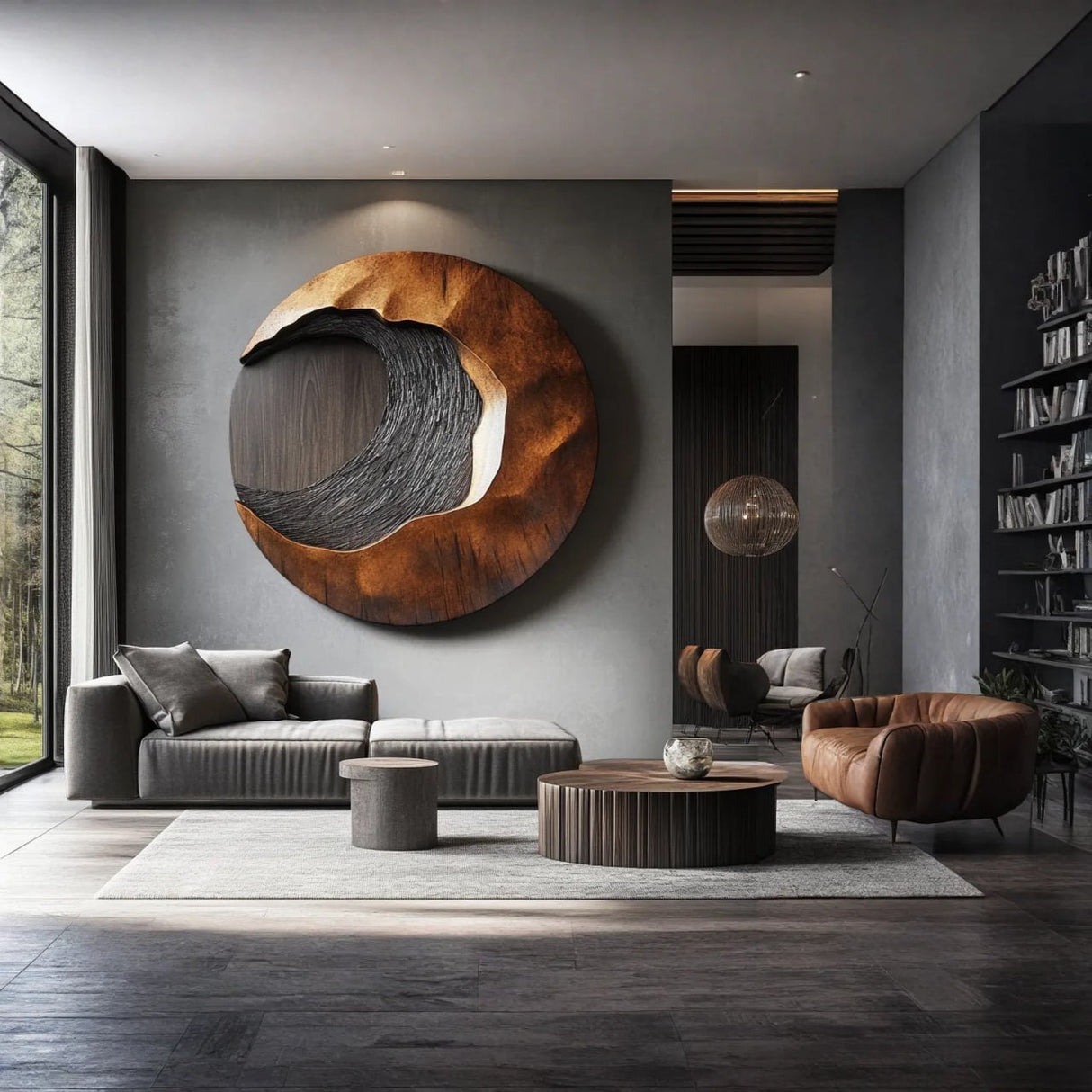 Abstract Solid Wood Wall Sculpture for Living Room Display