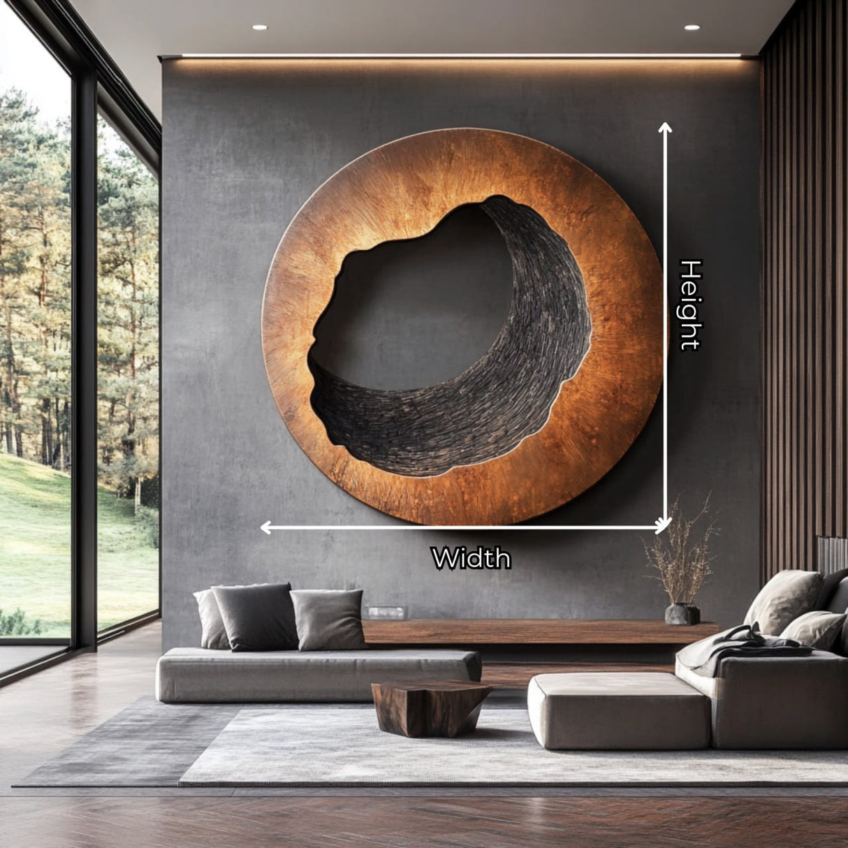 Contemporary Solid Wood Wall Art for Living Room Interior