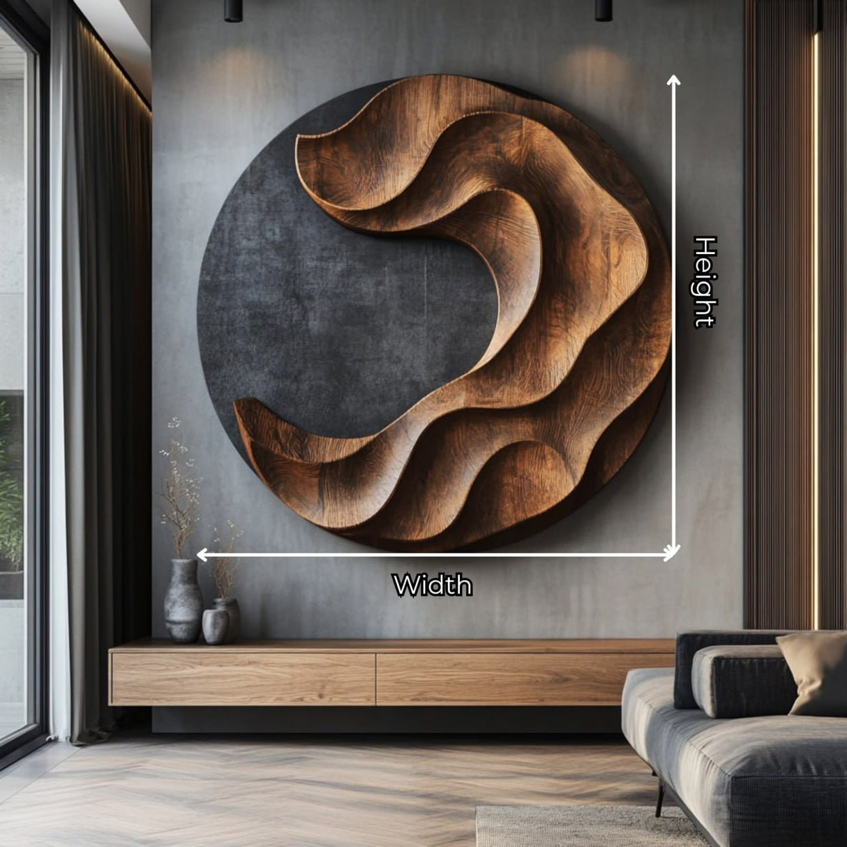 Contemporary Layered Solid Wood Wall Sculpture for Modern Interiors
