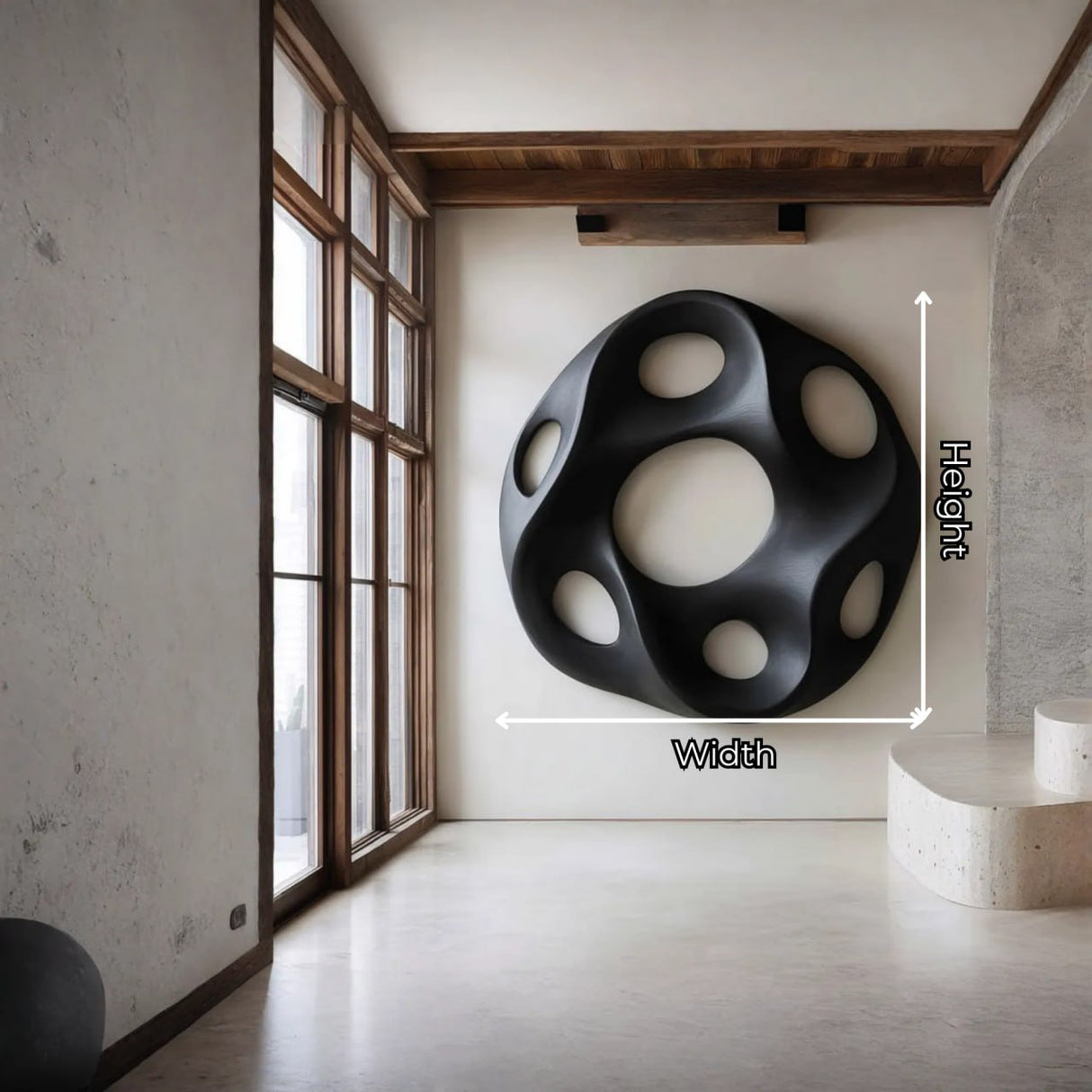 Contemporary Solid Wood Wall Sculpture for Living Room Design