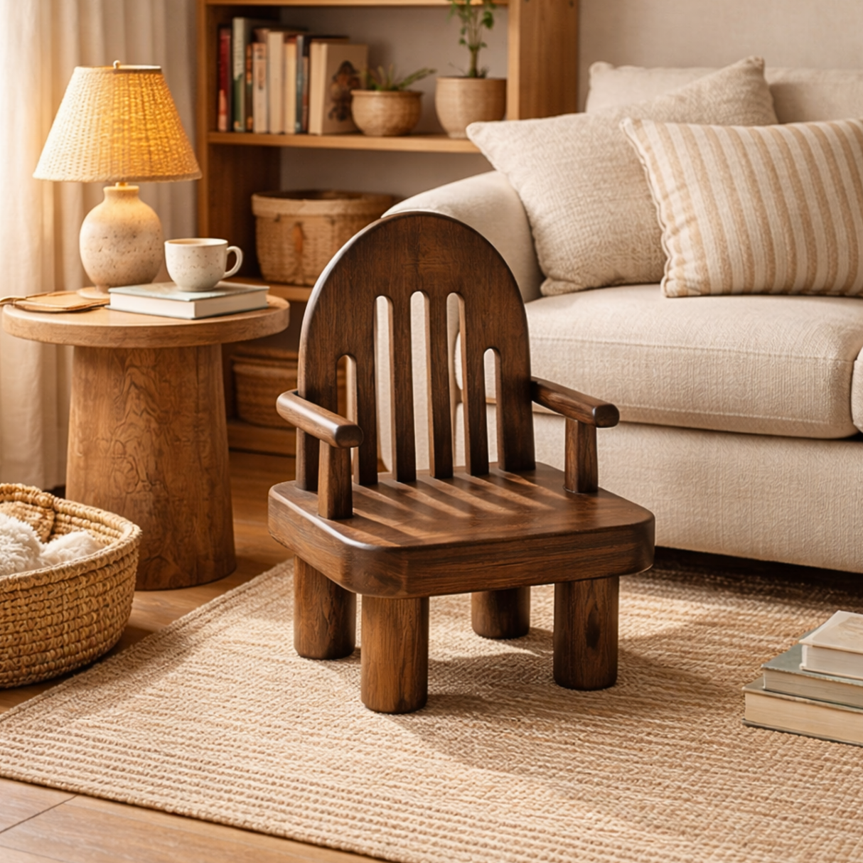 Solid Wood Kids Chair with Open Slat Back for Playrooms or Classrooms